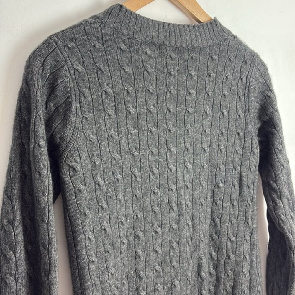 Juicy Couture Cashmere Grey Monogram Cardigan 3/4 Sleeve Size Large - Picture 8 of 10